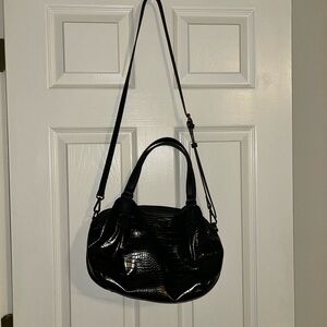 Simply Vera Vera Wang Glossy Black Shoulder Bag